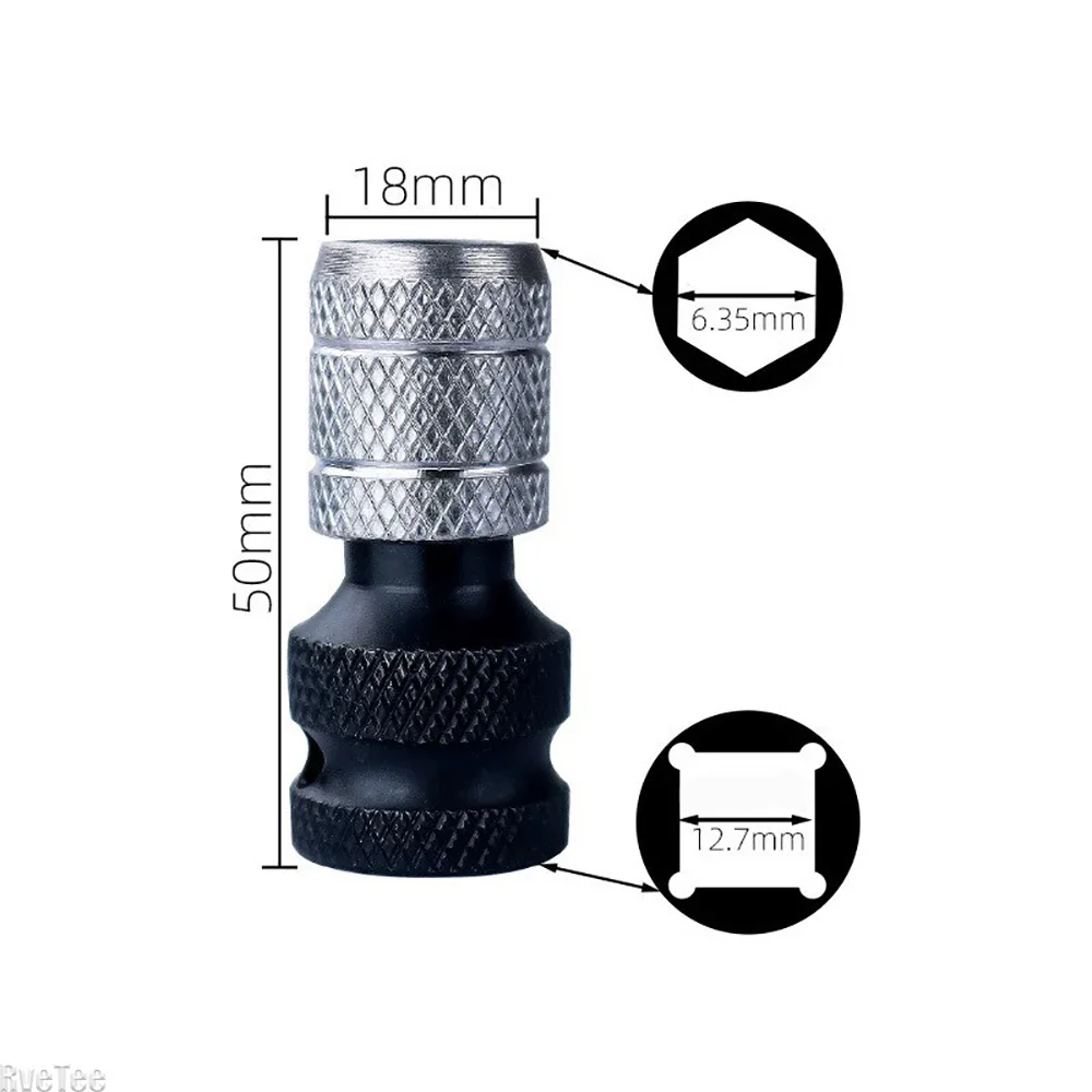 2025 New 1/2 Square To 1/4 Hexagon Ratchet Sleeve Impact Wrench Sleeve Set Adapter Wrench Drive Converter Quick Release Tool