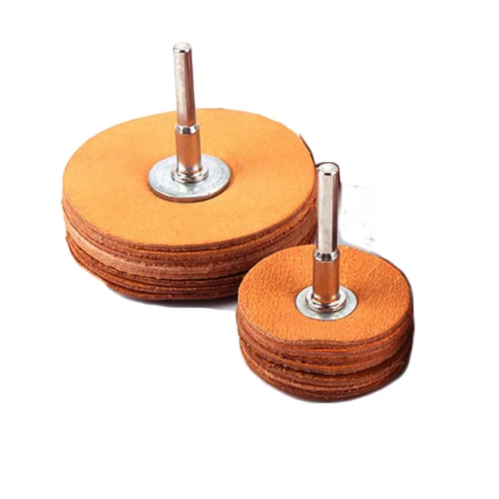 1/2Pcs 50/80mm Thickened 7-layer Leather Polishing Wheel For Jade Jewelry 6mm Shank Polishing Wheel Polishing Tool Accessories