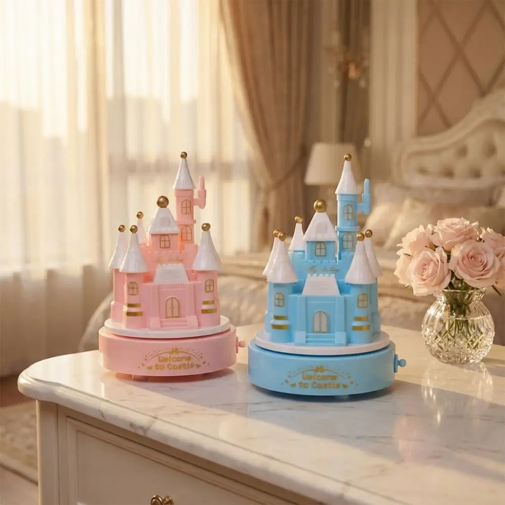 Cartoon Castle Rotating Music Box Exquisite Romantic Style Mechanical Music Box Handwork Craft Birthday Music Box Birthday Gifts