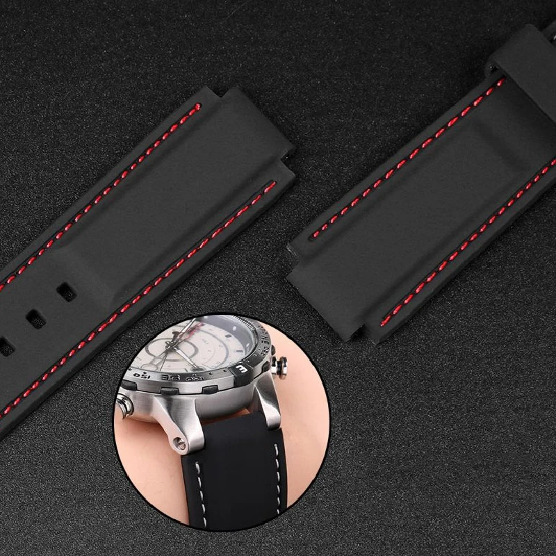 Silicone Watch Strap for Casio Ediffice EFS-S570 EFSS570 Series 5634 Raised Mouth 24x12mm Waterproof Rubber Watch Accessories