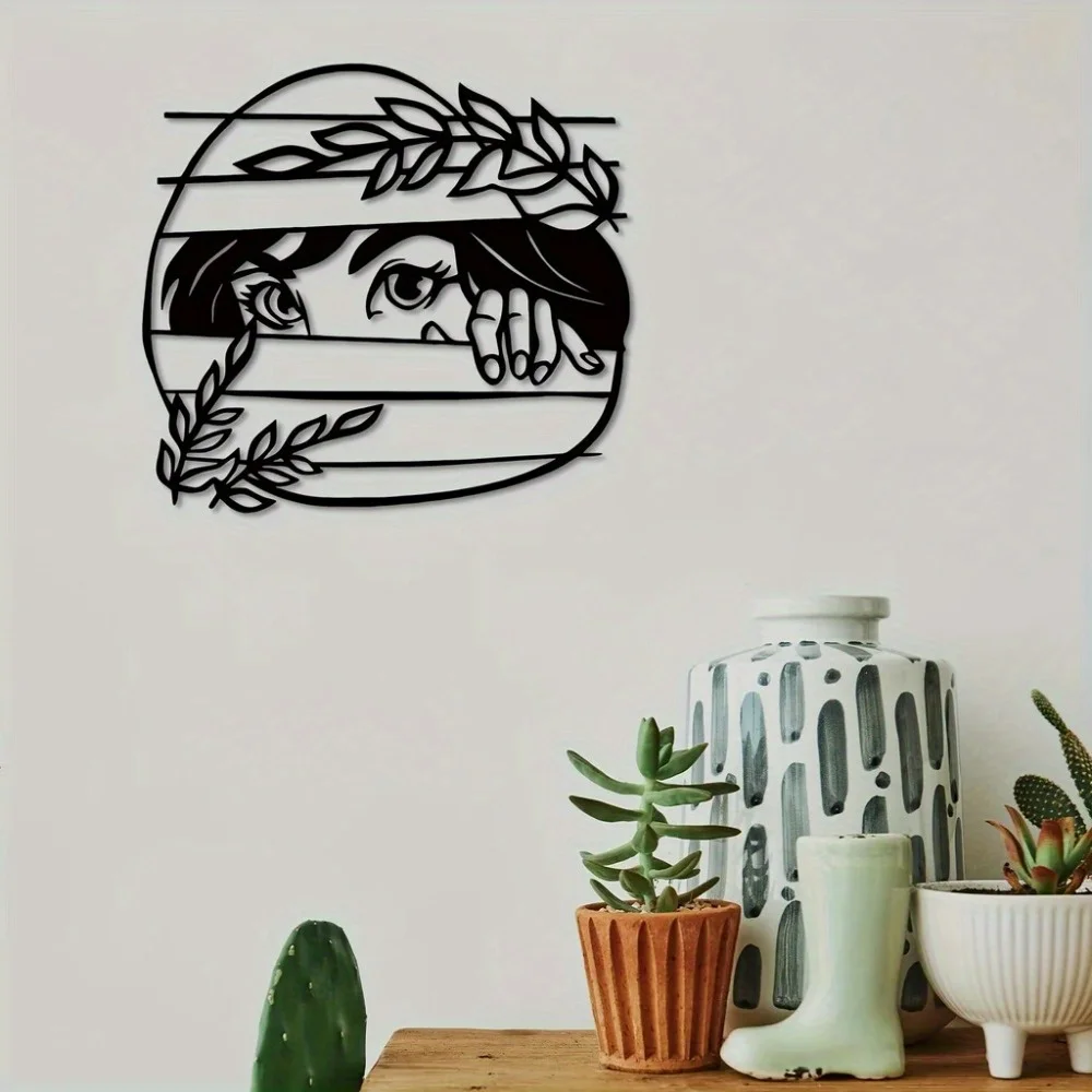 Metal Iron Peep-Eyes Wall SculpturesPeeping Fairy Motif Creates Whimsical Vibe in Bedroom Decor, Outstanding Wall Sculptures.