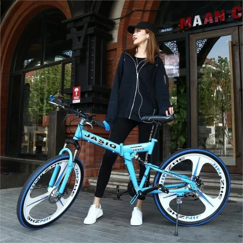 Bicicleta de montaña plegable de velocidad Variable para estudiantes adultos de 24 "26", bicicleta de montaña que absorbe los golpes