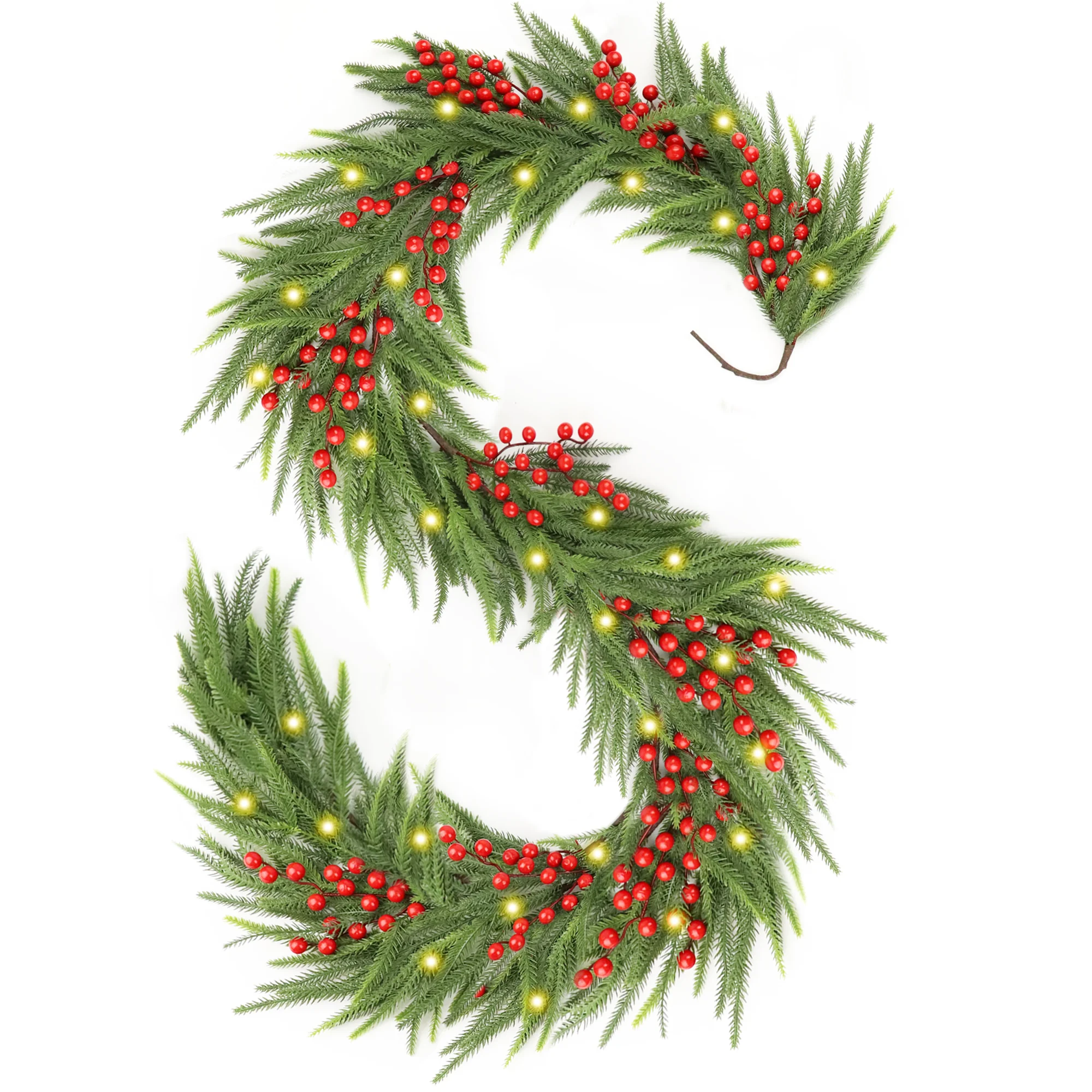 6 Ft Real Touch Christmas Garland Indoor ,Thick and Lush，Soft Bendable Mantle Garland Christmas, Lifelike Cedar Garland, Christm