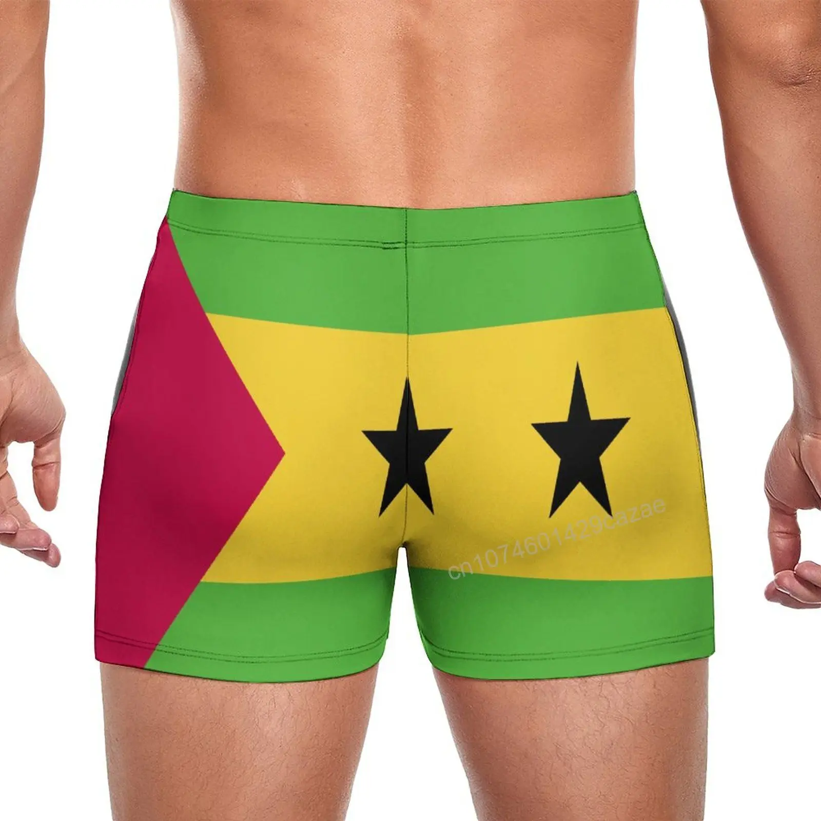 Bañador corto con bandera de Santo tomo y Príncipe para hombre, pantalones cortos de secado rápido para nadar en la playa, regalo de verano