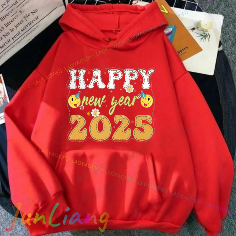 2025 حفلة ليلة رأس السنة تجمع الأسرة طباعة المرأة رجل هوديي الرجال الرجال هوديس ملابس للرجال مقنعين قميص بلوزات #3