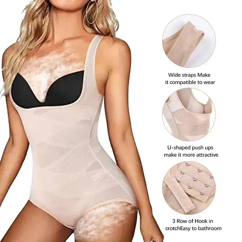 Breathable Shapewear Bodysuit One-Piece Tummy Control Shaper Hip Lifter Corset Thigh Slimmer Waist Trainer Slimming Underwear