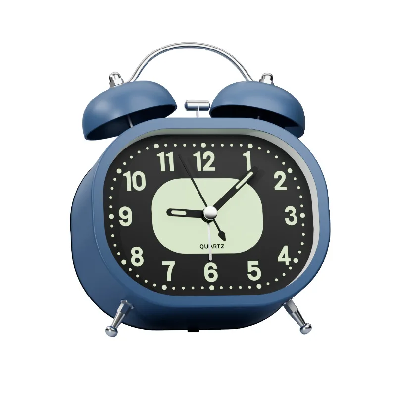 Metal Alarm Clock - Student-exclusive Gadget - Powerful Wake-up Mechanism With Bell Sound - Long-lasting Battery-powered Clock