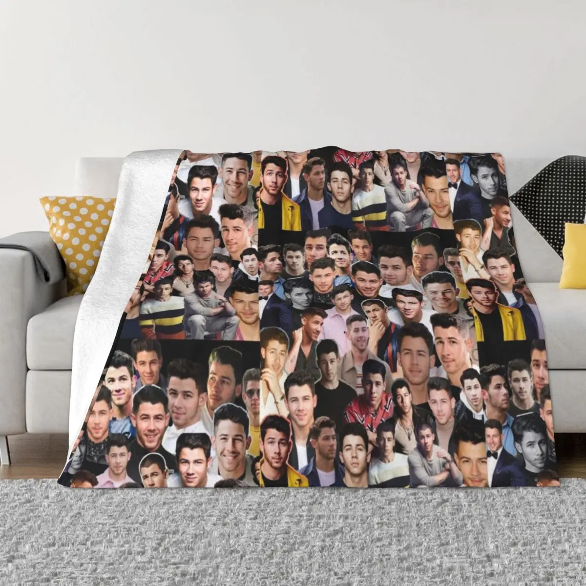 

Nick Jonas collage Throw Blanket Soft Plaid bed plaid Blankets