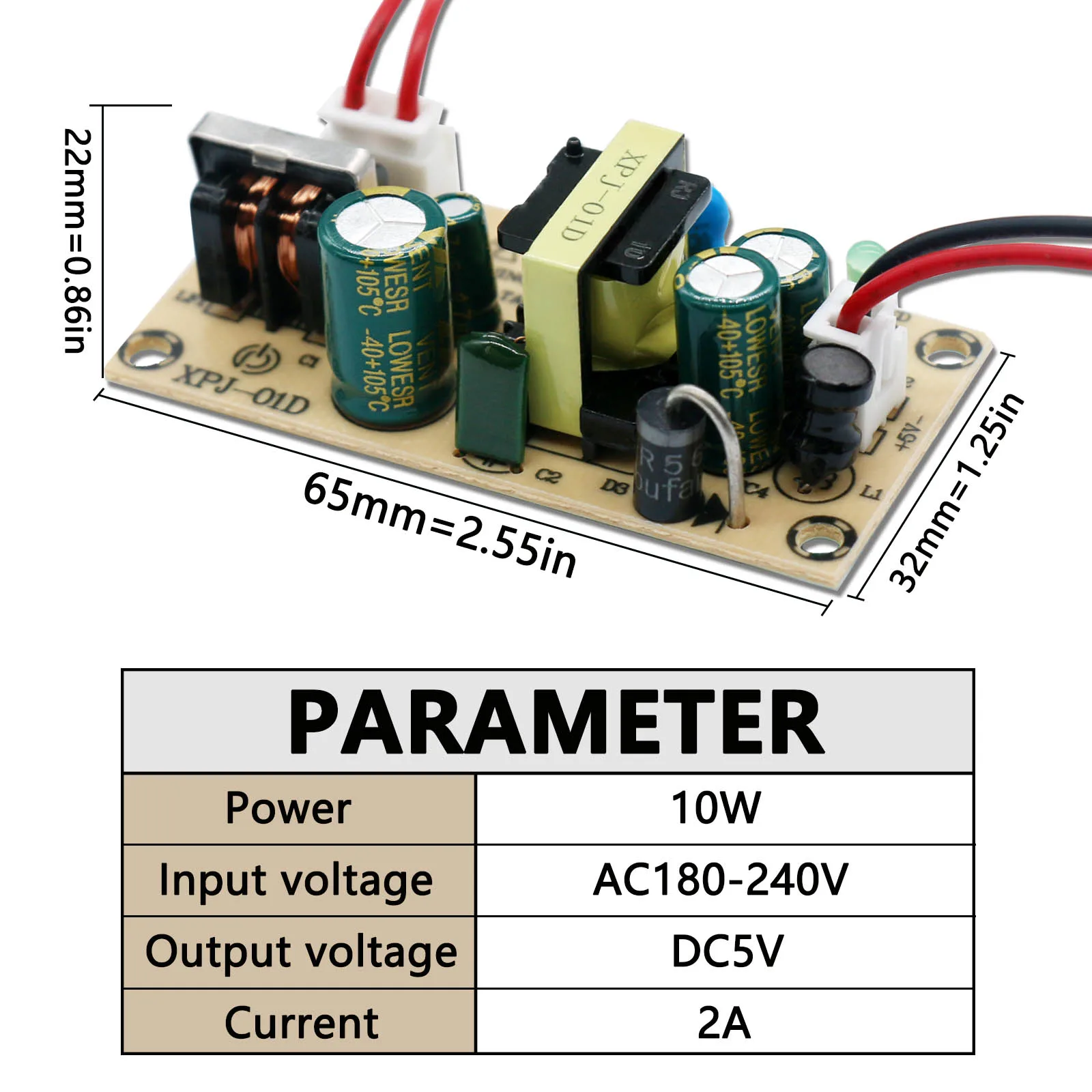 AC180-240V 10W LED Constant Voltage Driver DC5V Power Adapter LED Strip Lighting Transformer