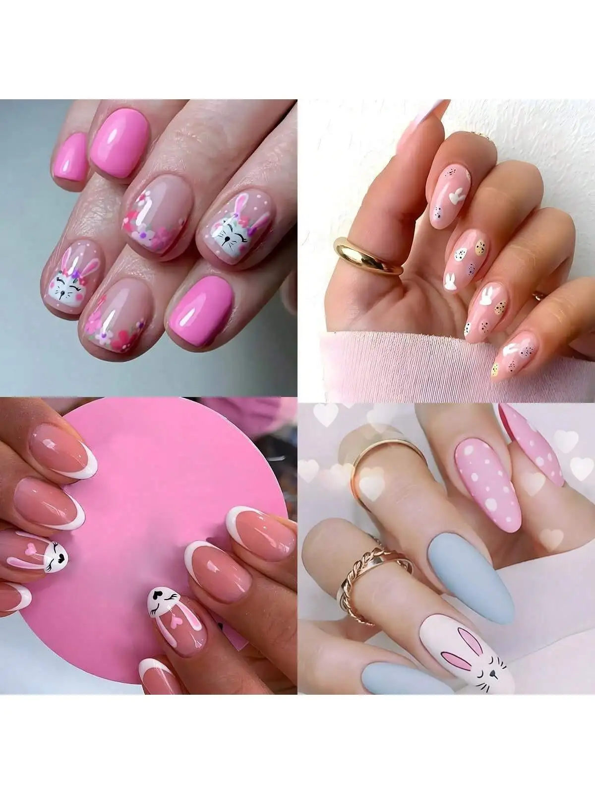 Mischen Sie 30 Blatt nach dem Zufallsprinzip Weihnachten Ostern 3D-Blumen-Nagelkunstaufkleber – selbstklebende Vinyl-Blumenaufkleber mit Glitzerakzenten,