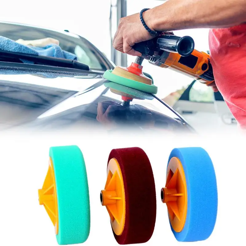 Car Polishing Waxing Sponge Disc 6 Inch Car Polishing Pad For Polisher Sponge Car Waxing Sponge Disk Wool Wheel Drill Buffer Kit