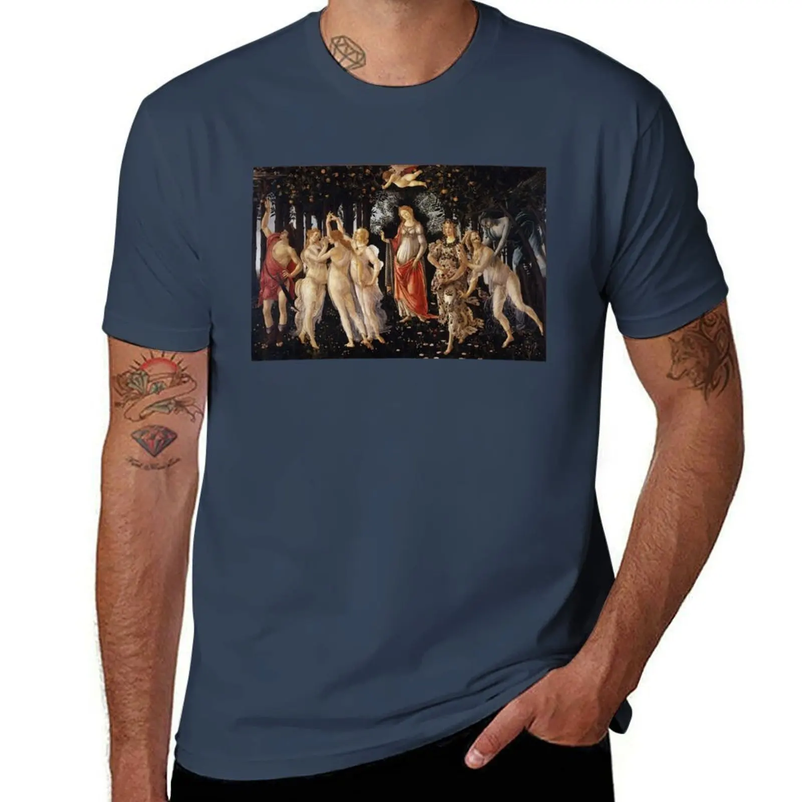 

Primavera / Spring, Botticelli T-Shirt Art Pattern Printed Casual Top