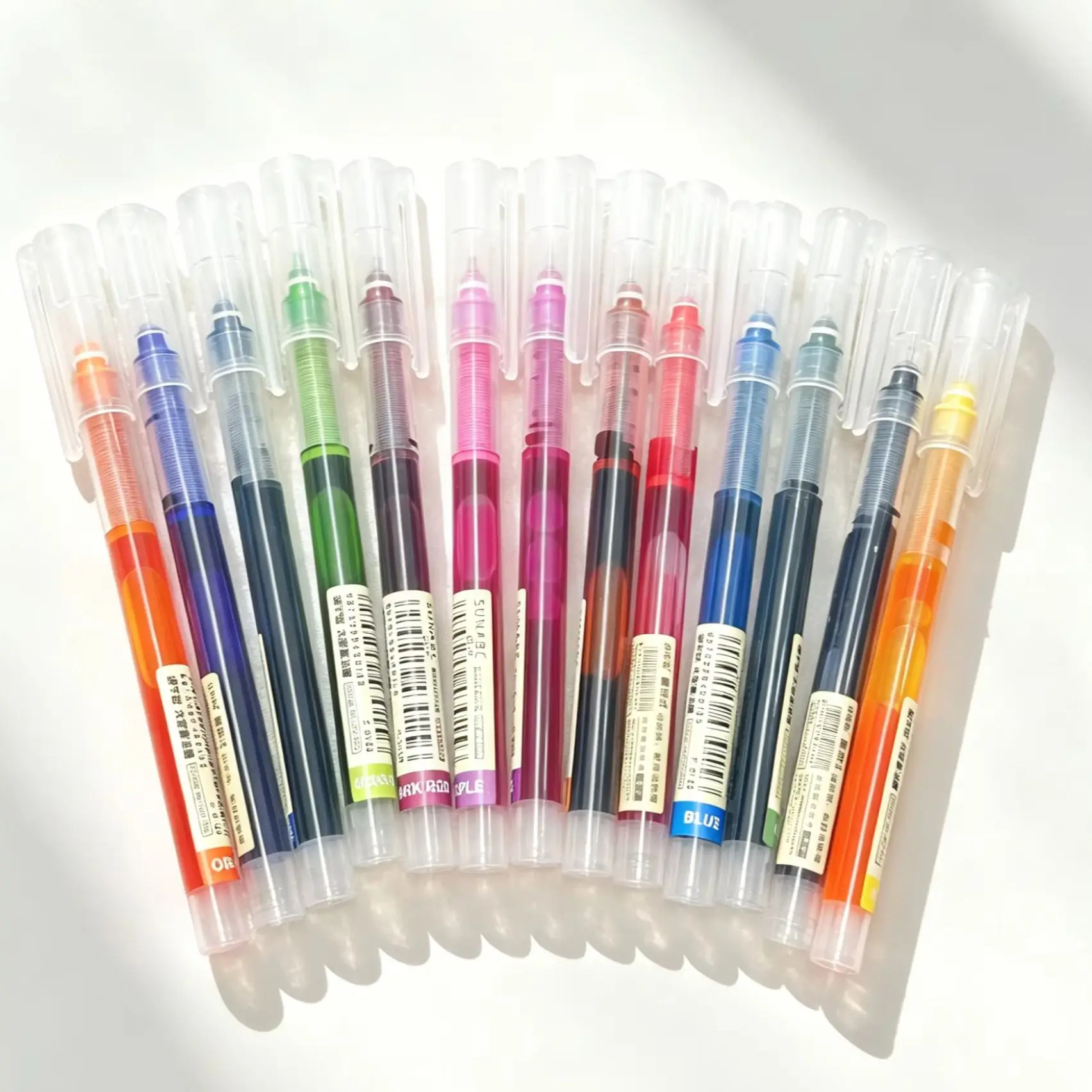12+1Color Straight Liquid Gel Pens Set, Random Colors Vibrant Ink for Student Notebooks, Crafts & Art Projects