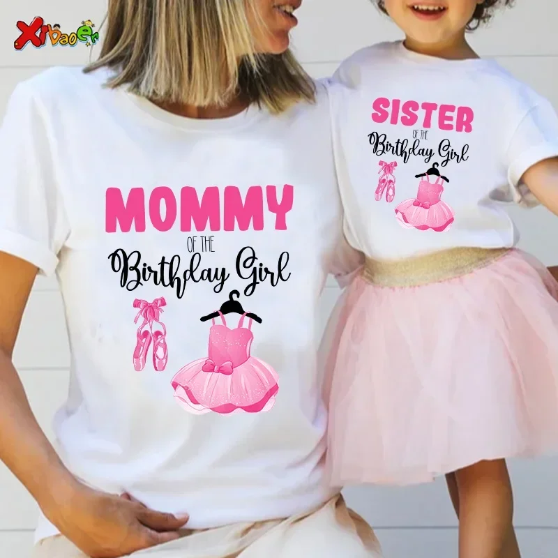 Birthday T Shirt 2024 Girls Family Matching Outfits Clothes Kids I Love Ballet Party T Shirt Girl Clothing Outfit Custom Name