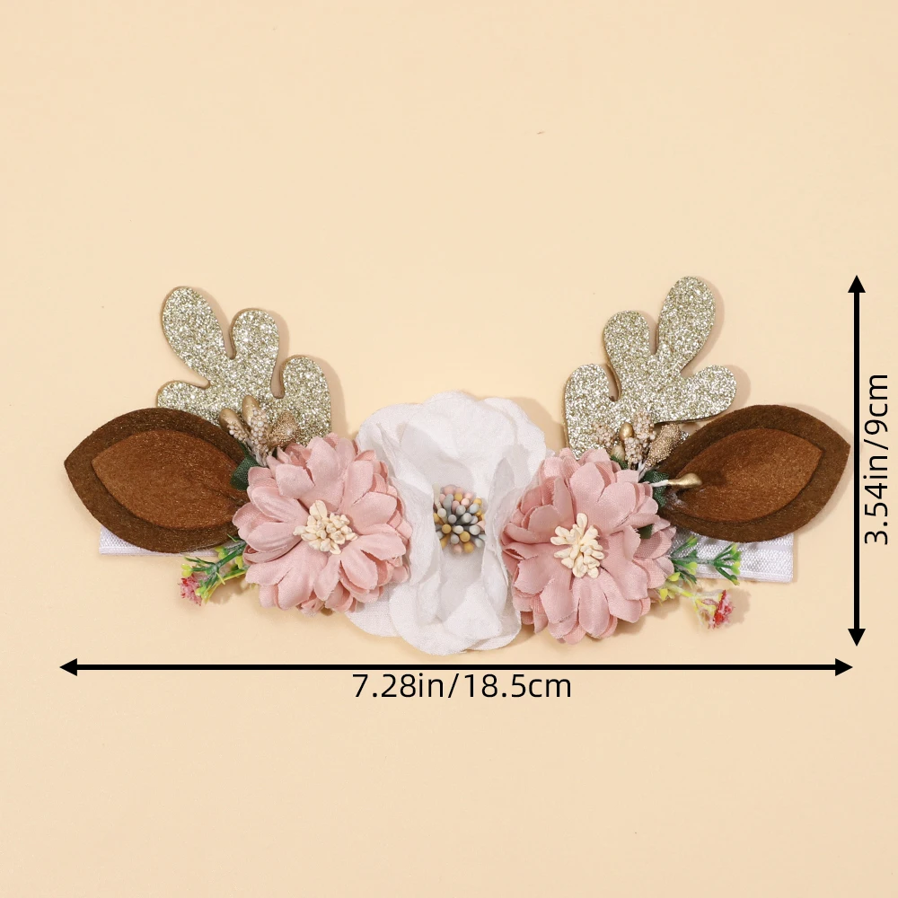 Diadema navideña para bebé, traje de alce para niños recién nacidos, accesorios para bebé, decoración navideña, tocado para cabeza para niño