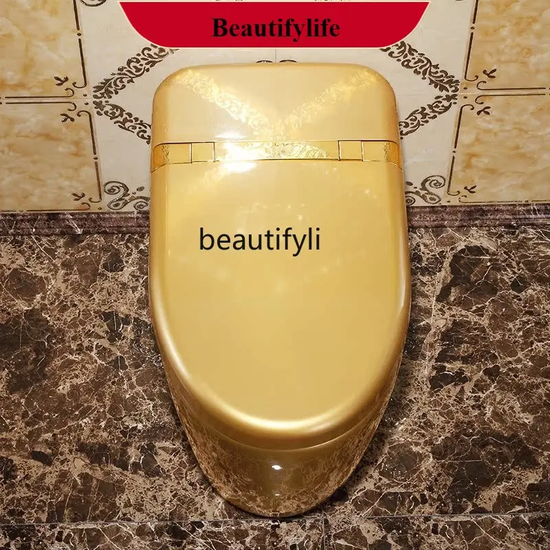 

F185 European-style golden toilet instant tankless automatic flip flush drying smart toilet