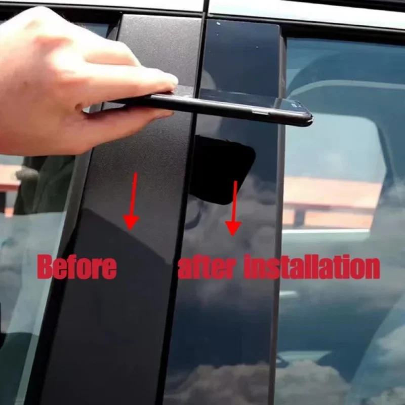 Gloss Black Door Window Pillar Post Cover Trim Sticker Car Accessories Replacement For JAC S2 S3 S4 S5 2014 2015 2016 2017-2019