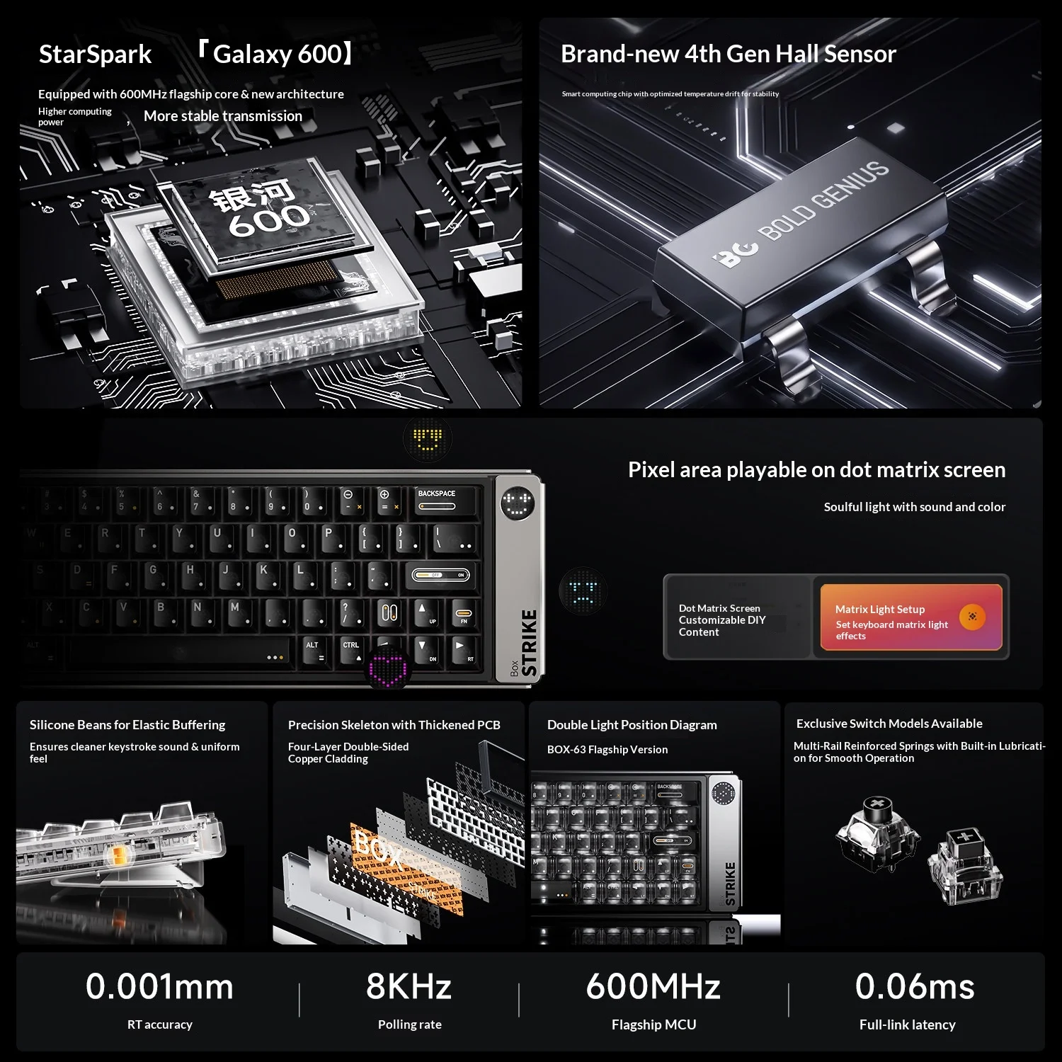 AULA BOX63 Keyboard Mekanis de - Gaming Keyboard Hall Effect Switches ulasan dan harga
