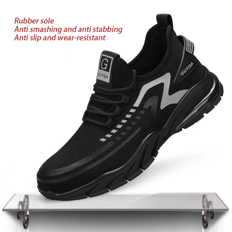 Safety Boots Anti impact Anti puncture Cross-border Steel head Fly woven comfortable Lightweight Safety shoes