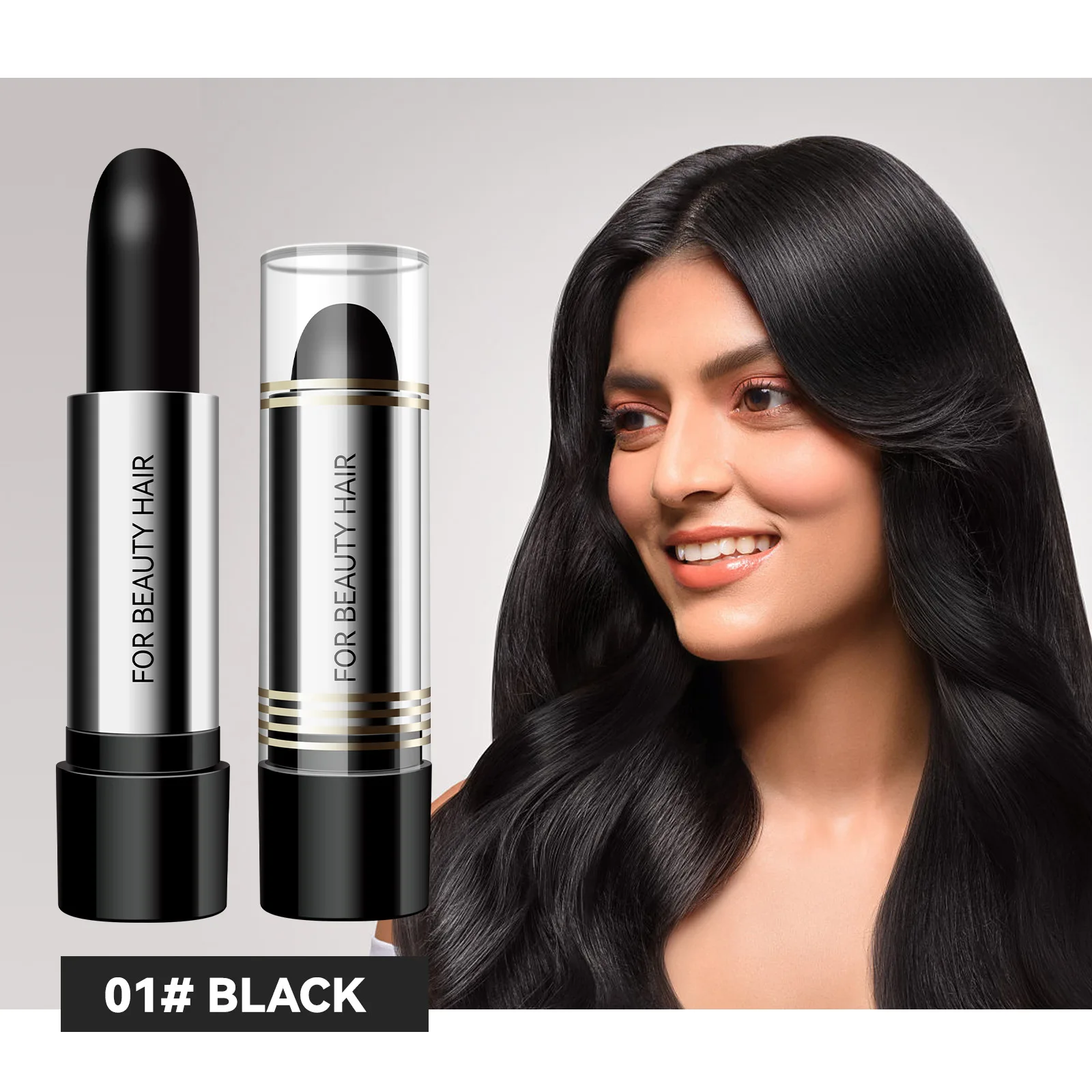 Penna temporanea monouso per tinture per capelli per coprire i capelli bianchi, tintura temporanea nera per capelli grigi istantanei, cosmetici in stick