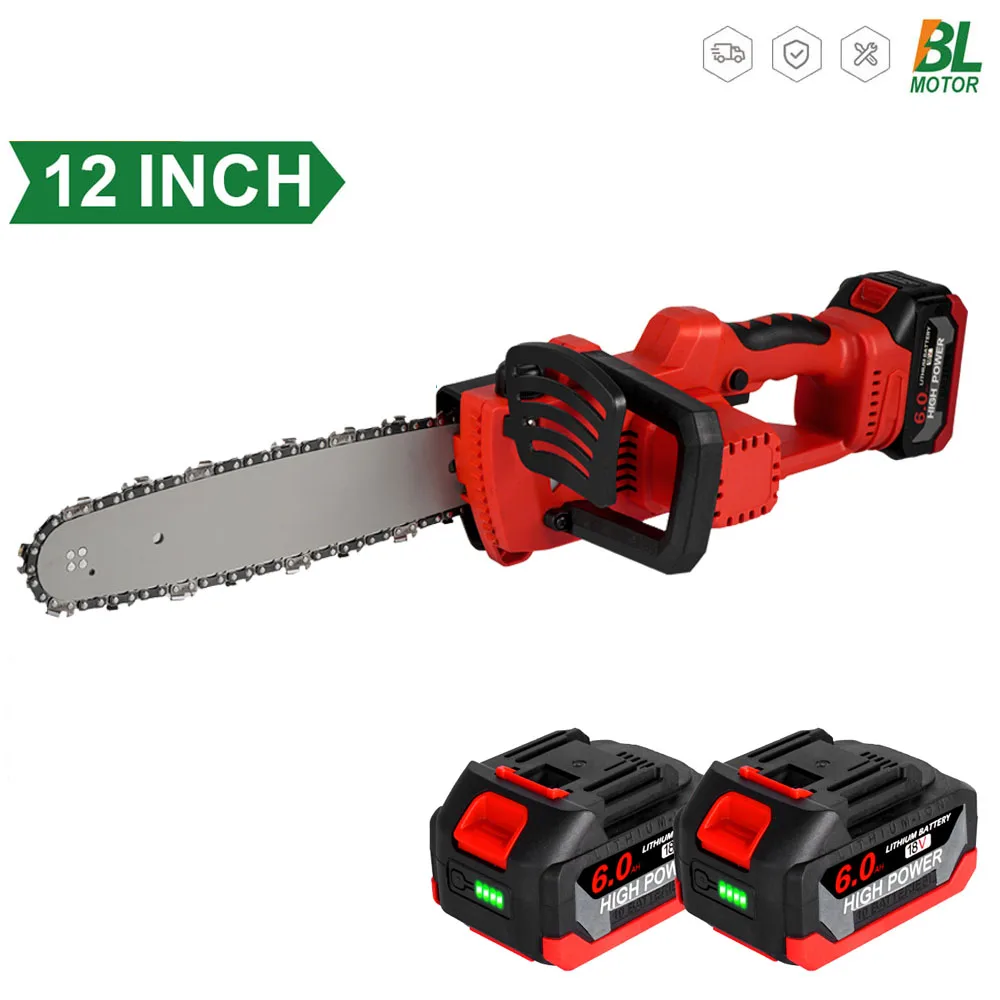 

12 Inch Brushless Electric Chainsaw Efficient Cordless Handheld Woodworking Garden Cutting Power Tools For Makita 18V Battery