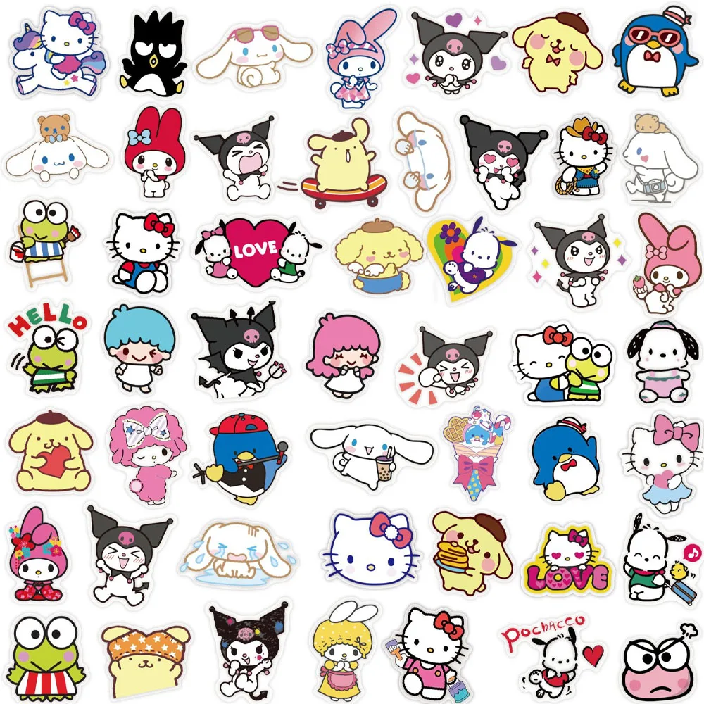 50 قطعة/كرتون بلاك بيوتي ماي ميلودي ملصق لطيف لعبة فتاة محمول لطيف أنيمي ملصق مزخرفة للأطفال