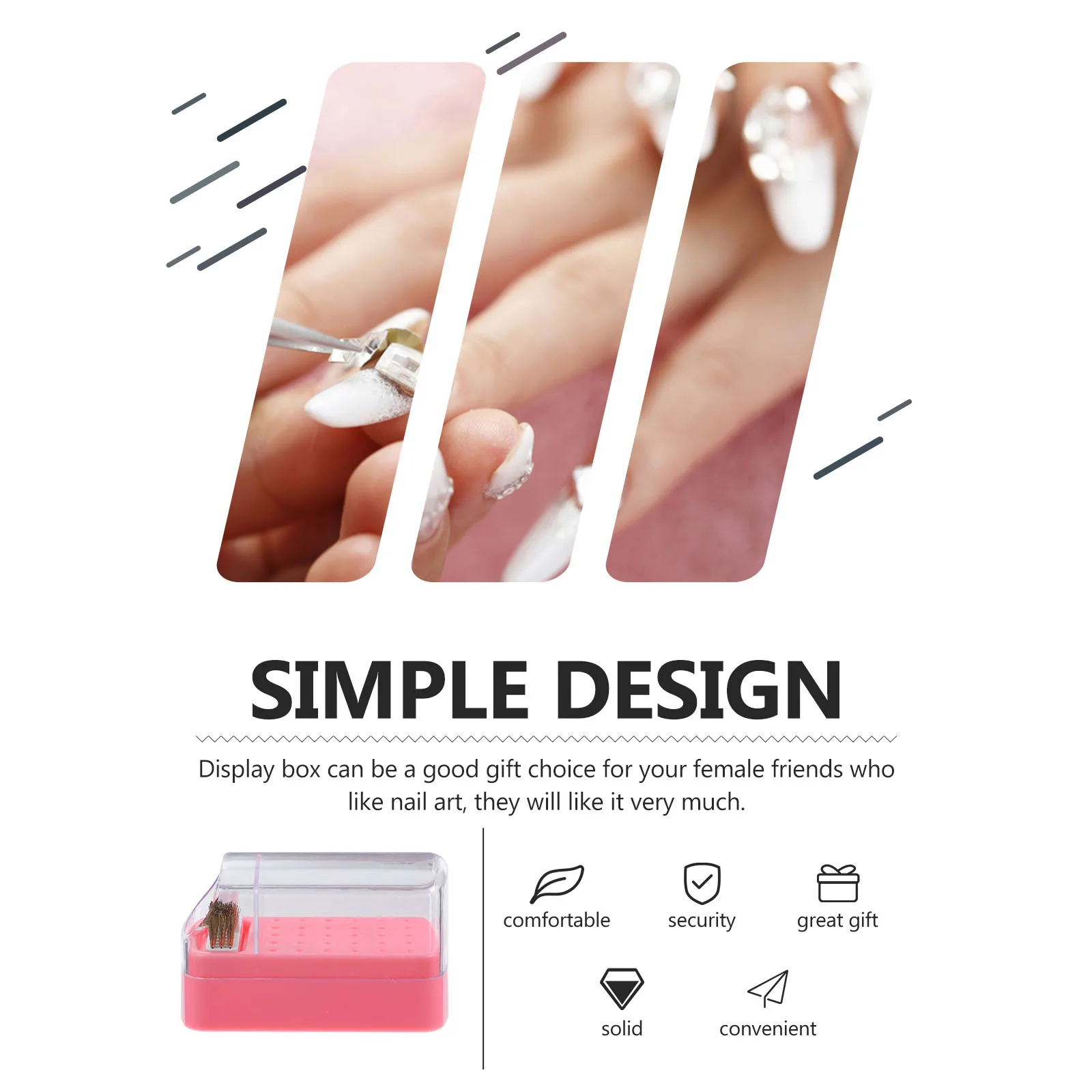 

2pcs Nail Bits Nail Drill Bit Stand Holder Organizer Multihole Cleaning Storage Box Display Stand Manicure Accessories