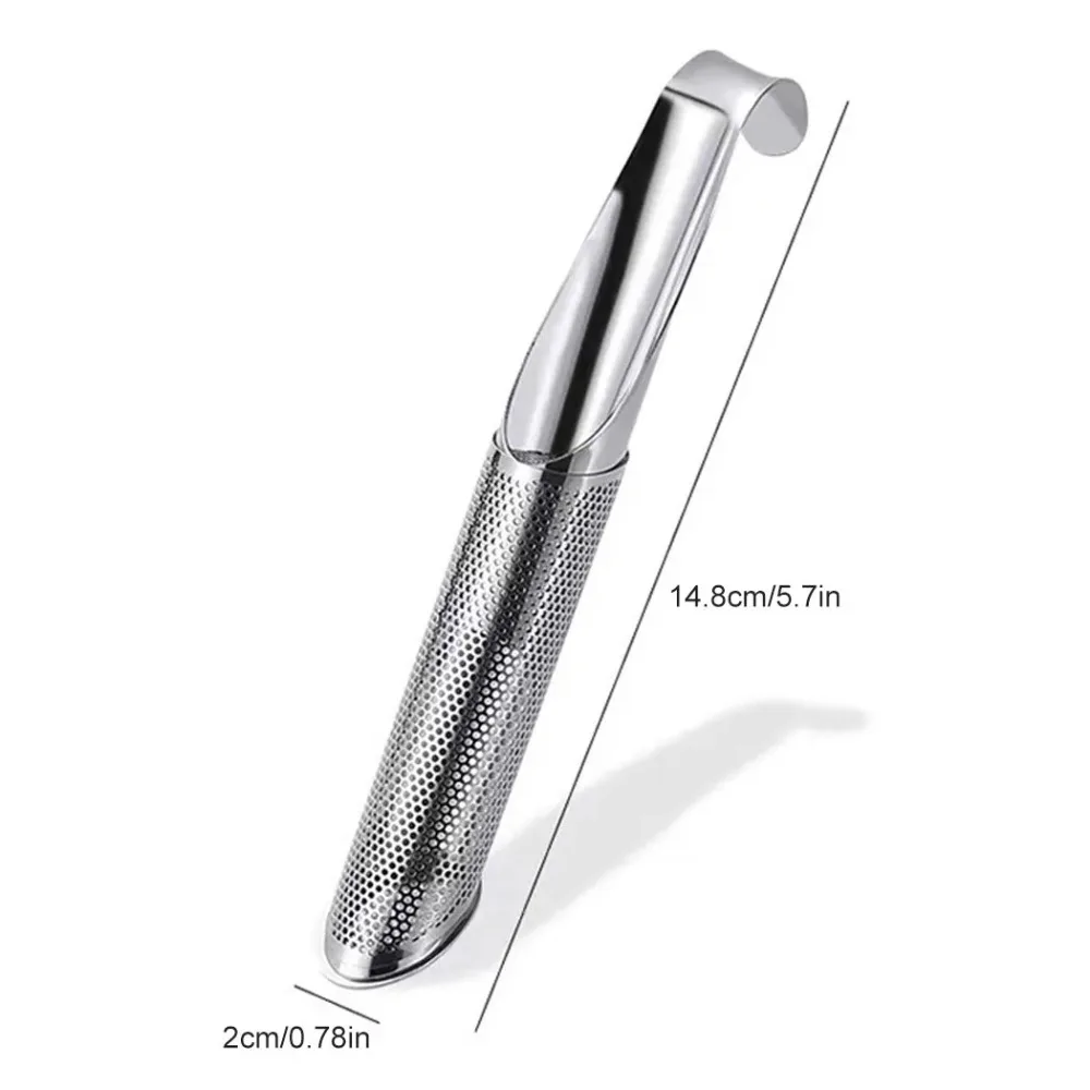 المحمولة المنزل الشاي الملحقات تصفية الفولاذ المقاوم للصدأ صانع الشاي الأنابيب تصميم ملعقة شاي بروير مقبض طويل كوب معدني إبداعي