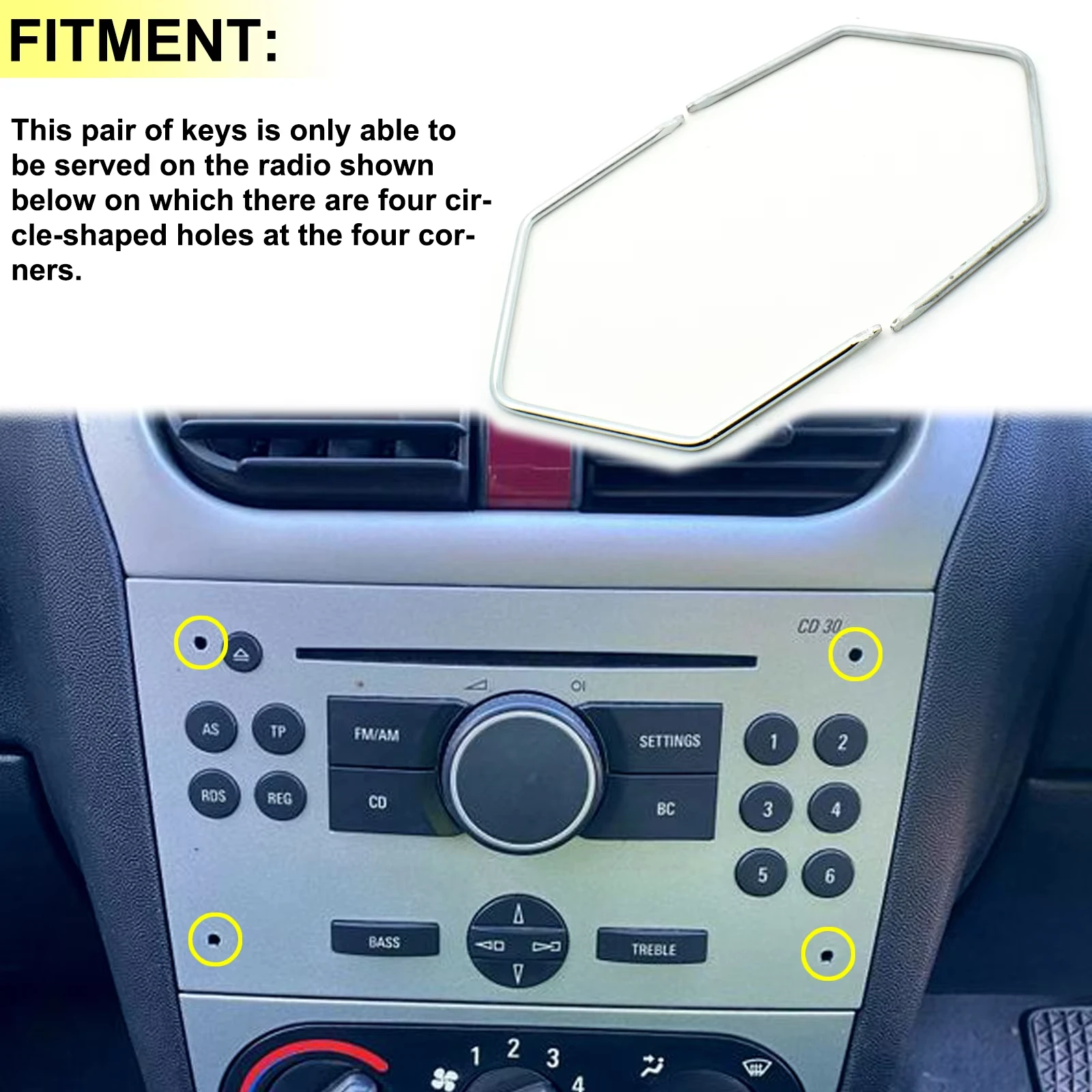 For Chevrolet Vectra Opel Corsa for Vauxhall Vectra Holden Astra CD Stereo Radio Removal Extractor Key Release Pin Install Tool - view 6