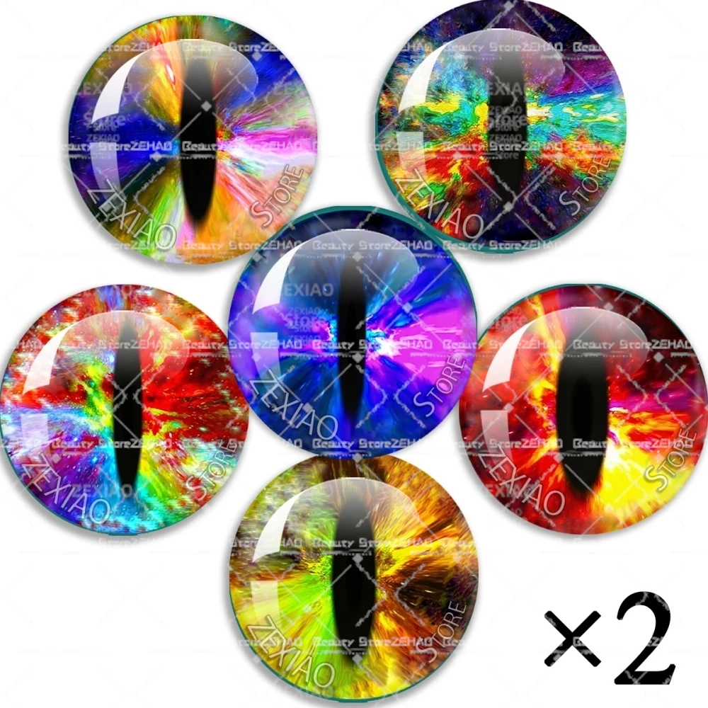 12pcs 6 pairs Bling Dragon Eyes Cat Eye Toys Blyth Doll Eye BJD Toy Glass Cabochons DIY Making Accessories DIY Jewelry MS005