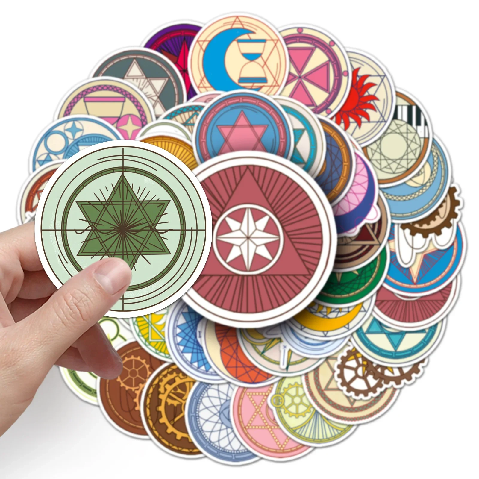 50Pcs Magic Circle Stickers Creative Graffiti DIY Skateboard Laptop Luggage Bike Motorcycle Phone Car Sticker Decals