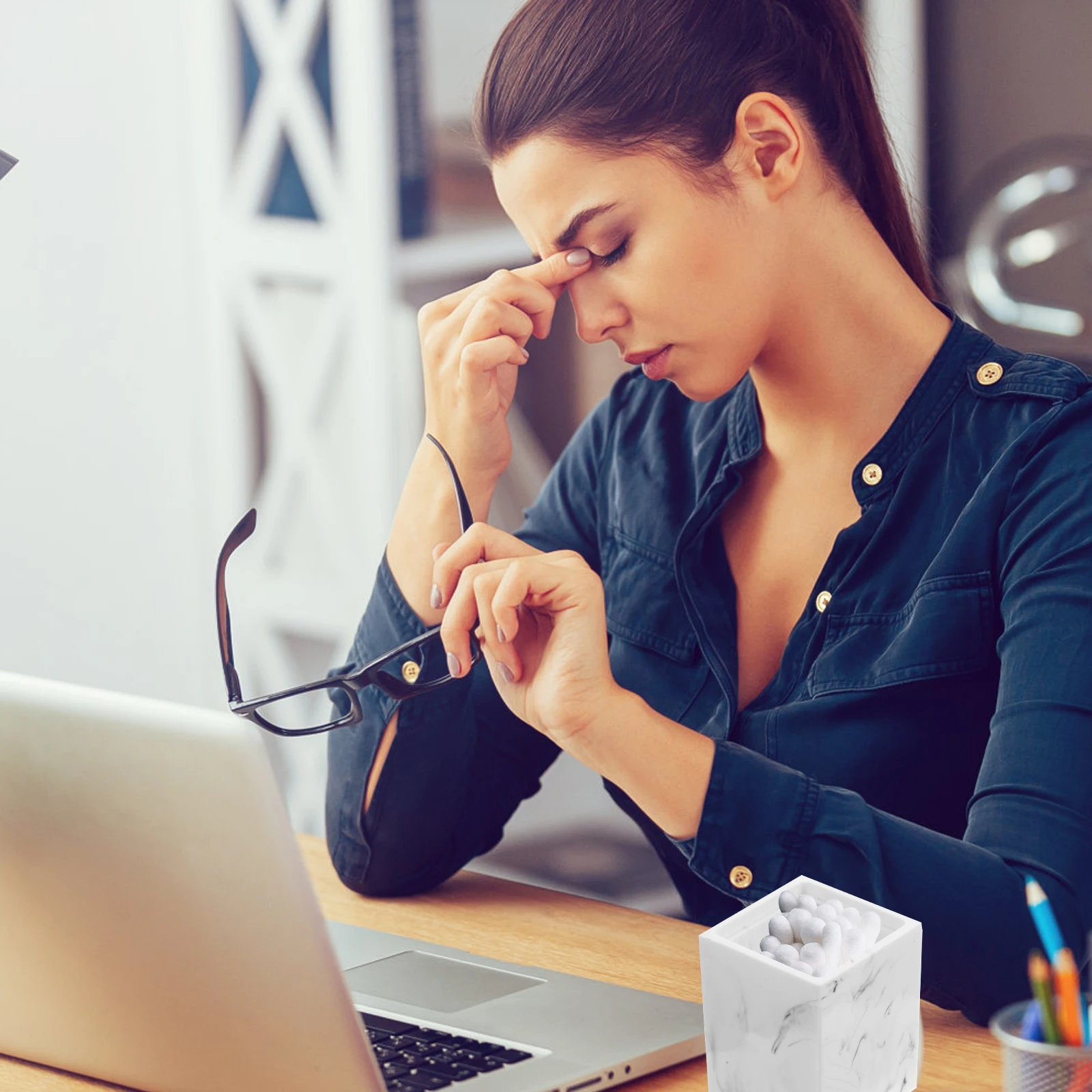 

Pattern Cotton Travel Storage Boxes Swab Storage Box Resin Organizer For Bathroom Bedroom Travel Small Holder Case