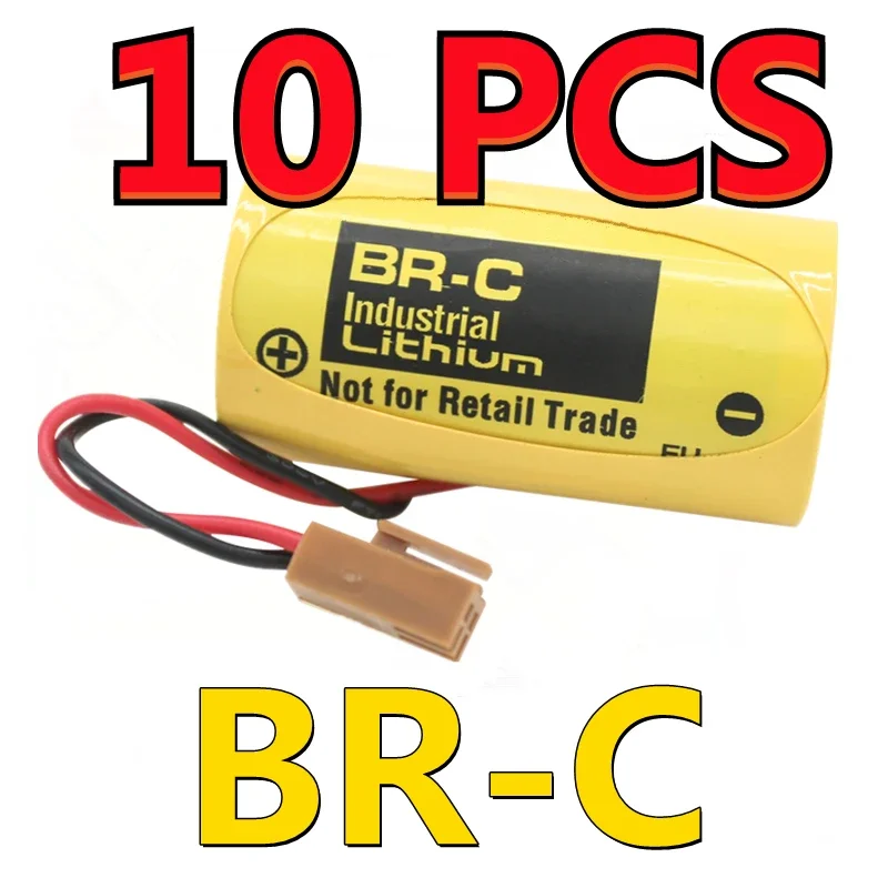 10PCS Original NEW BR-C A02B-0120-K106 A98L-0031-0007 BR26500 3V 5000mAh PLC Lithium Battery With Plug For Fanuc