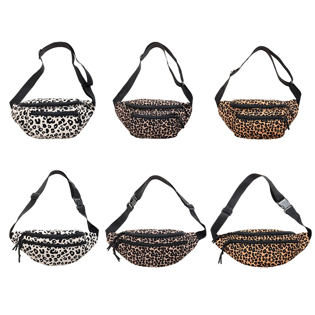 

Fashion Women Flannel Fanny Pack Waist Bag Wild Leopard Pattern Bum Bag Ladies Bum Hip Bag Money Phone Pouch Casual Chest Bag