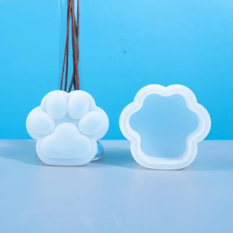 103C DIY Crafts Jewelry Holder Silicone Mold for Cat Paw Storage Box Crystal Mold Storage Rack Resin Casting