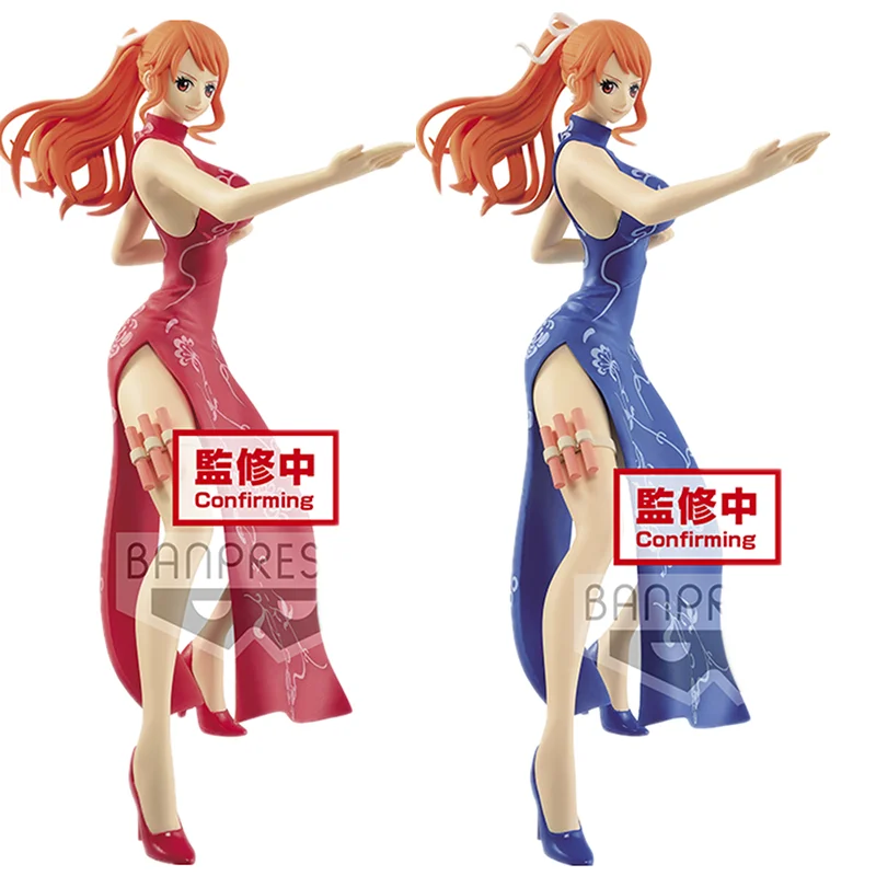 

Bandai Original One Piece Nami Glitter Glamours Cheongsam Action Figure Anime Figure Collection Model Toy Gift 22CM For Children