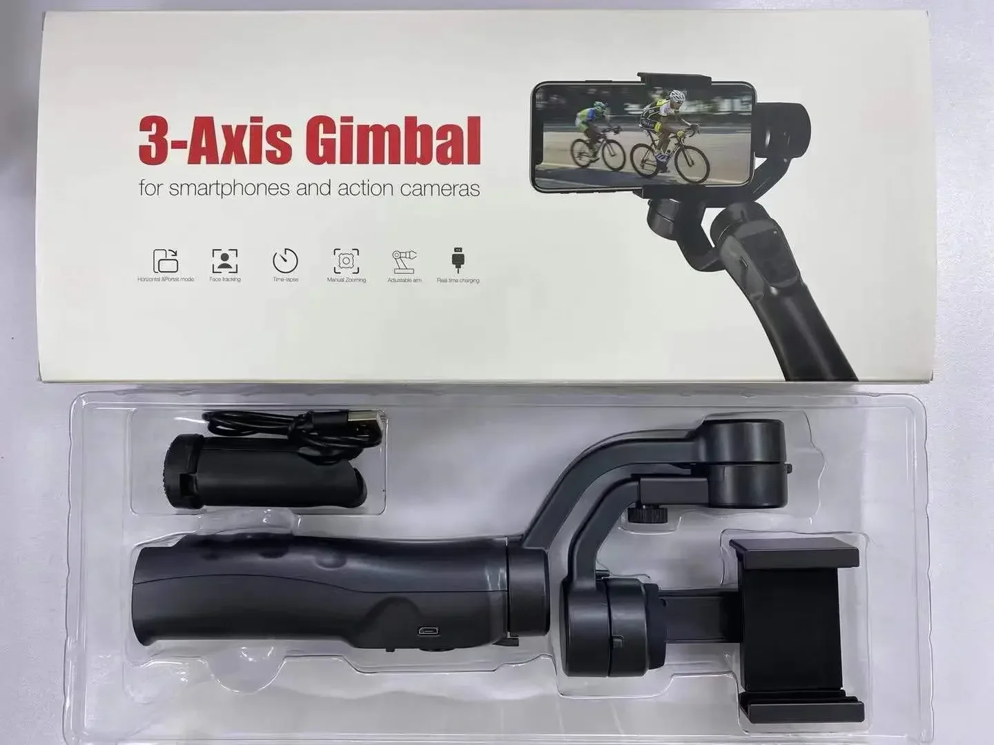 Cheap price smart face tracking Gimbal Stabilizer 3-Axis Gyroscope Wisdom Mobile Phone selfie stick F6