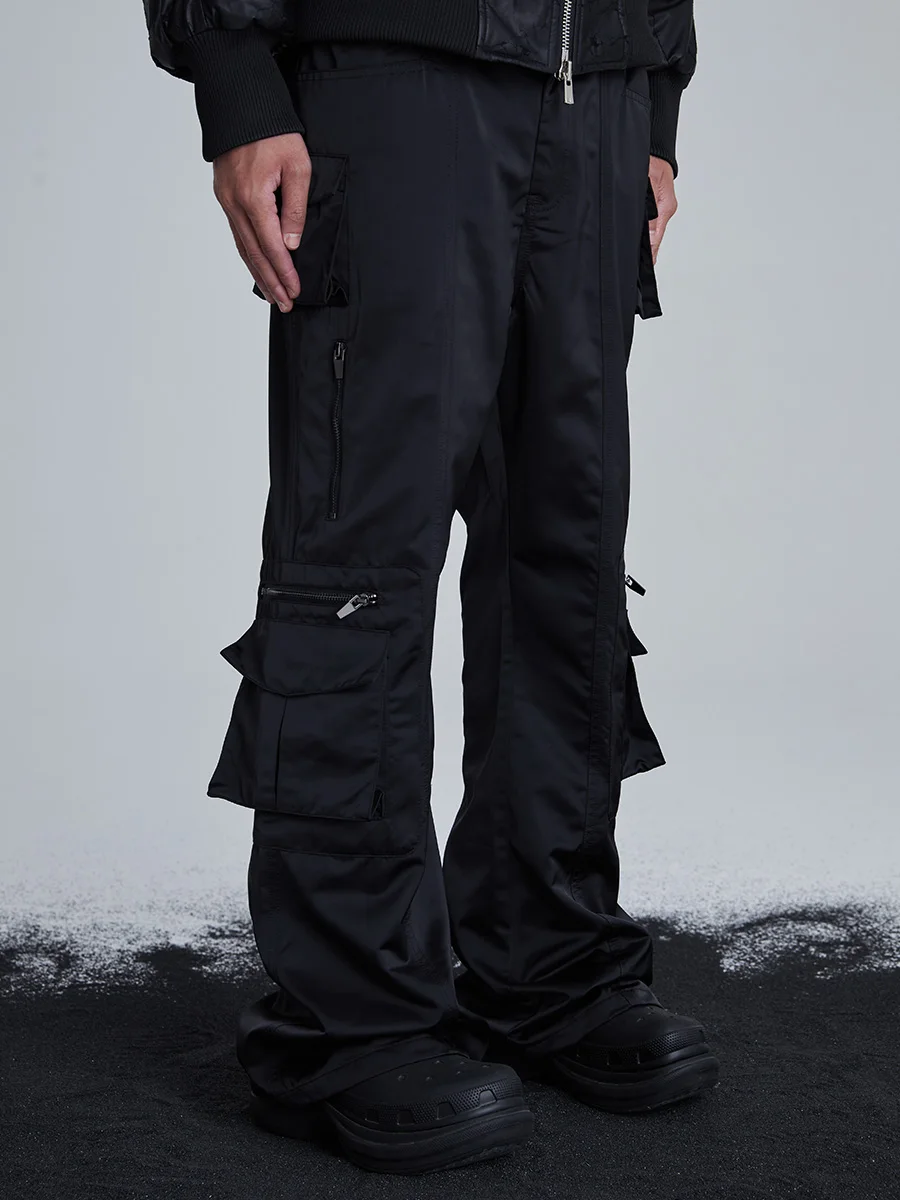 Dark Avant-Garde Overalls Wide-Leg Trousers