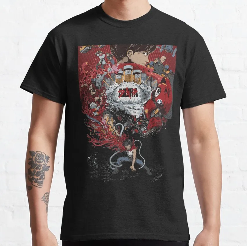 

Retro japan Anime Akira mens designer clothes cyberpunk neo tokyo kaneda graphic t shirts 100% cotton plus size men clothing