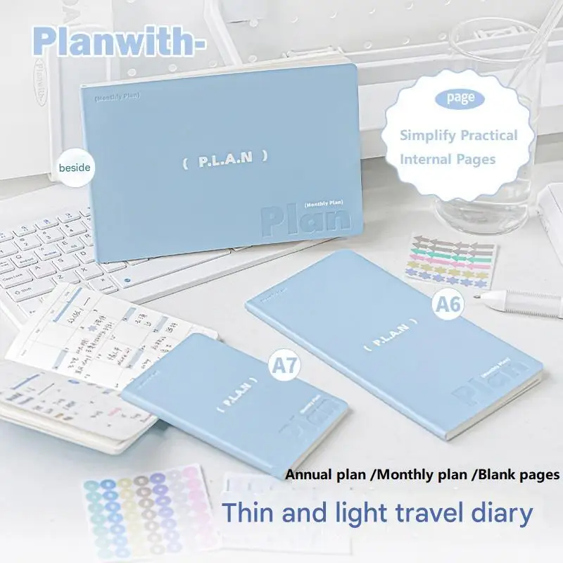 Planwith Self-Filling Notebook, 3 Size Soft Cover 32 Sheets Lightweight Convenient Carrying Book Productivity Planner Schedules