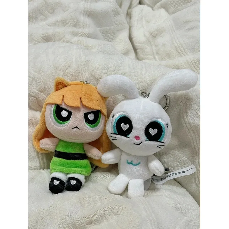 Powerpuff Girls Newjeans Doll Keychain Pendant Blossom Bubbles Buttercup Cute Plush Doll Kawaii Anime Toy Kids Gifts