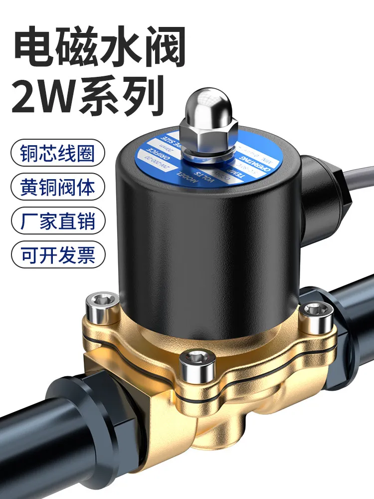 Solenoid valve Water  220V all copper drain  24V/12V pure copper coil switch controller