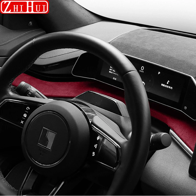 

For Zeekr 001 2024 2021 2022 2023 Car Styling Suede Instrument Panel Sticker Center Console Decorative Sticker Auto Accessories