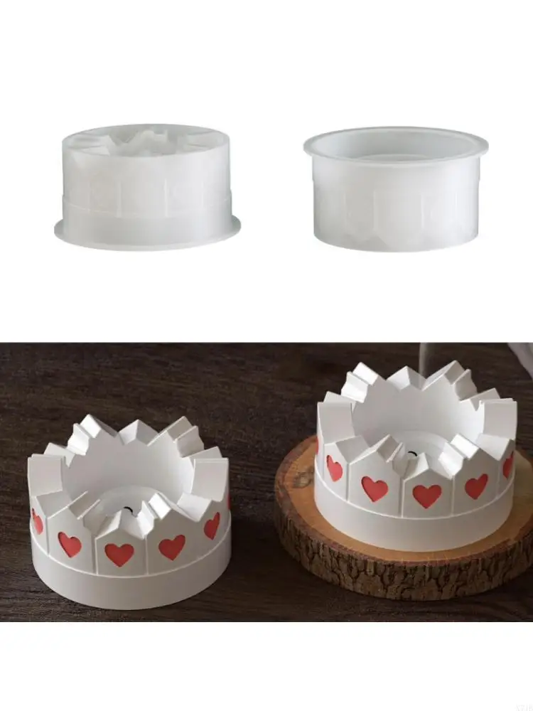

Heart House Holder Mold Crafting Supplies Silicone Texture Perfect for Handmade Candlestick and Gifts