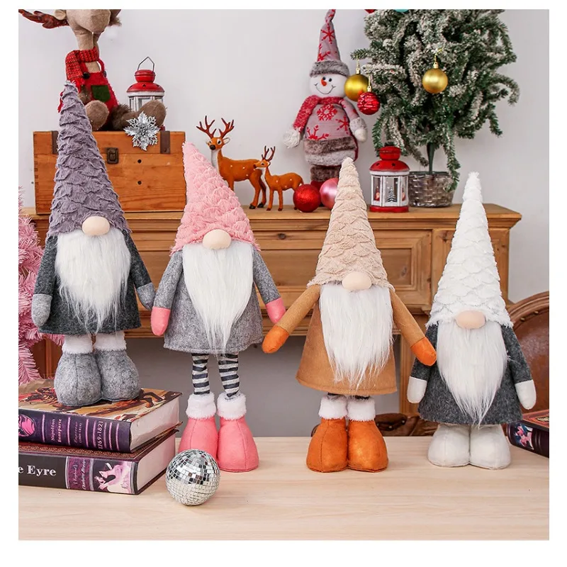 2023 New Christmas Telescopic Faceless Dolls Santa Claus Merry Cristmas Decorations for Home Xmas Tree Ornaments Navidad Gifts