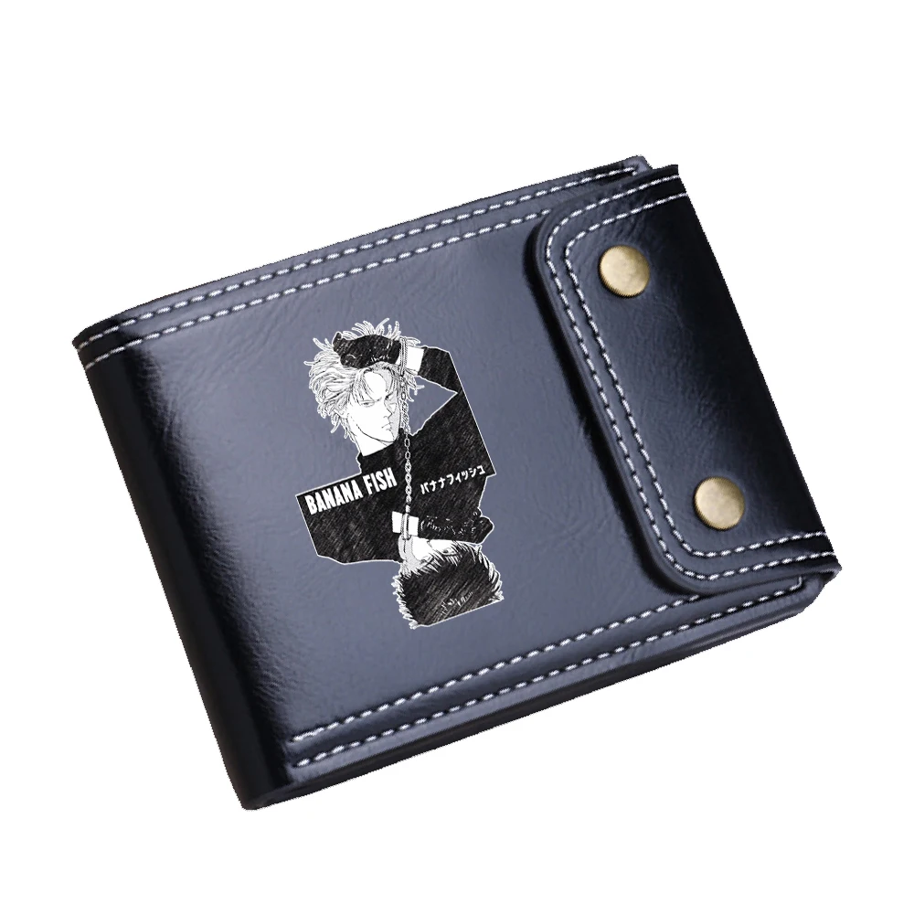 

Роскошные мужские короткие кошельки в стиле аниме «банан-рыба», держатели для карт, кошельки из искусственной кожи с мультяшным принтом, сумки для денег, клатчи для наличных