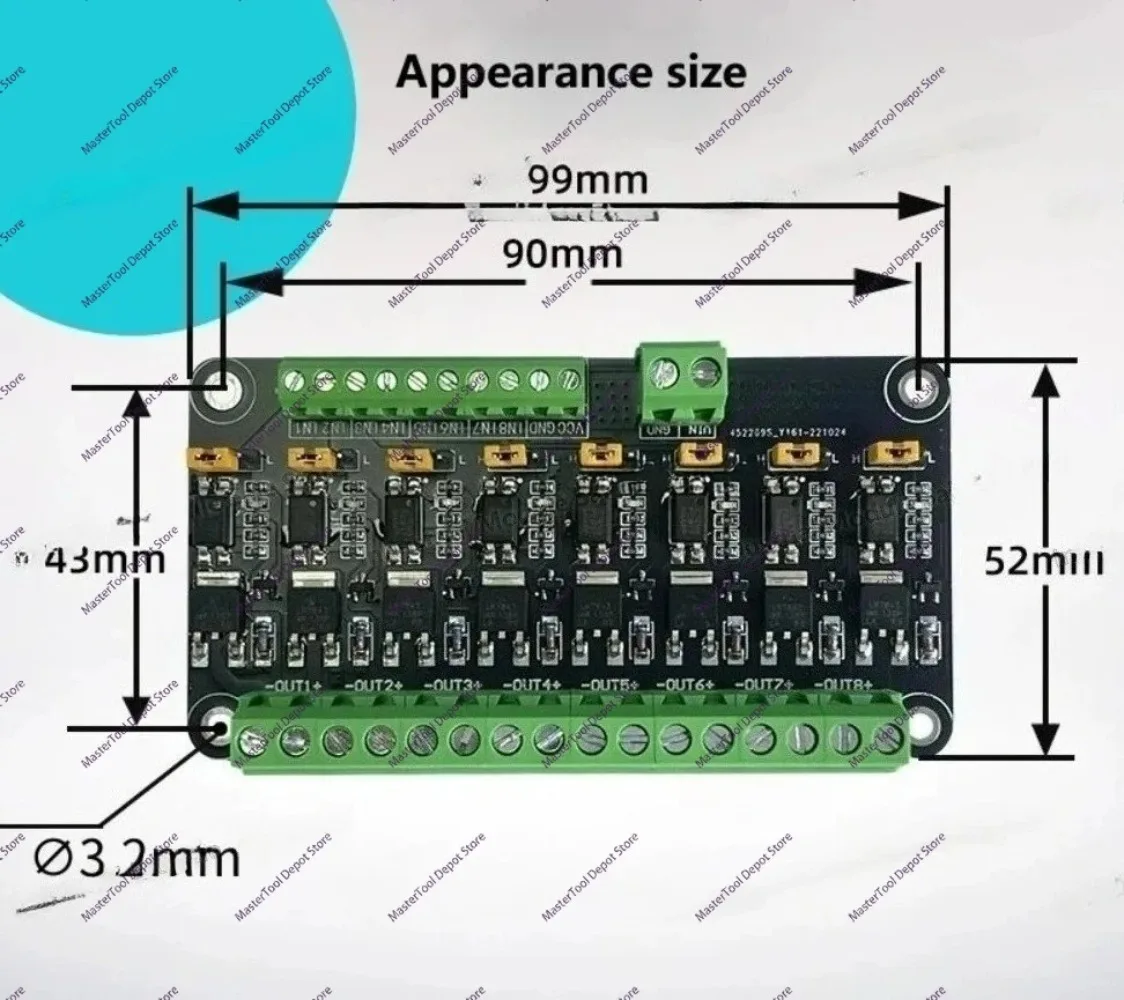 8 Channel MOSFET Module Microcontroller PLC Amplification Field-effect Drive Tube Optocoupler Isolation PWM Control Light Switch