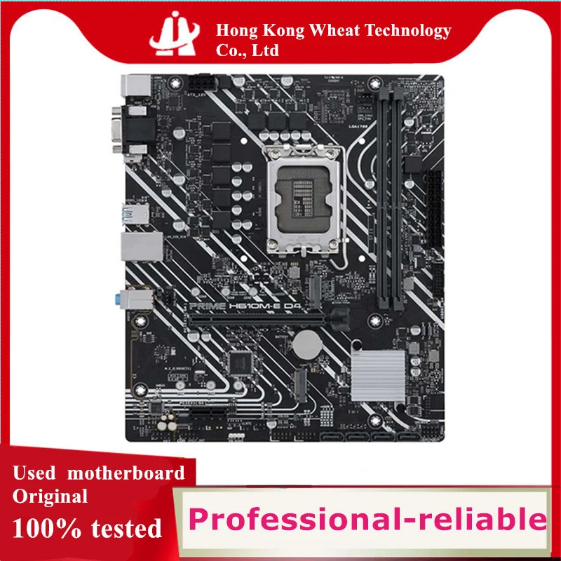 For Intel H610 PRIME H610M-E D4 motherboard Used original LGA 1700 LGA1700 DDR4 64GB USB3.0 SATA3 Desktop Mainboard