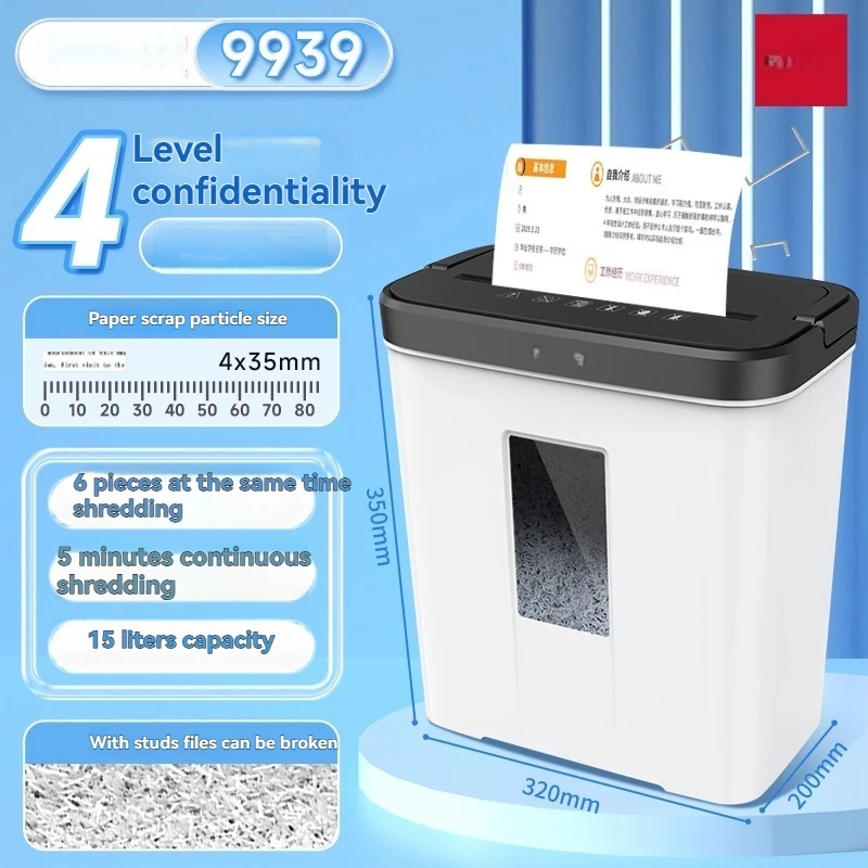 

9939 Shredder Large Capacity Fully Automatic Household High-power Commercial Desktop Paper File Shredder Level 5