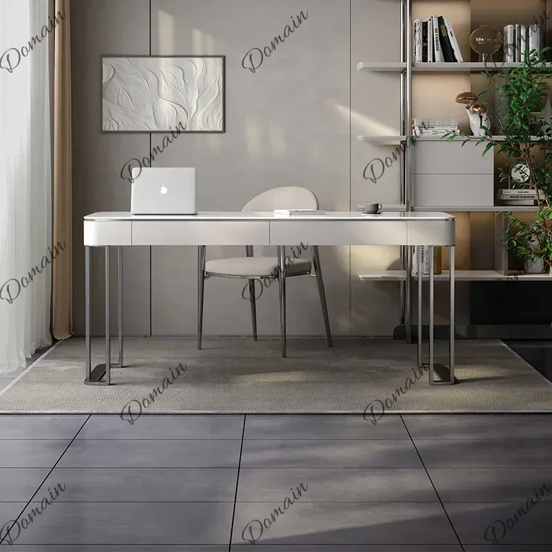 XOffice Work Simple Writing Office Desks Italian Minimalist Rock Plate Designer Modern Office Desks Light Luxury Home Furniture